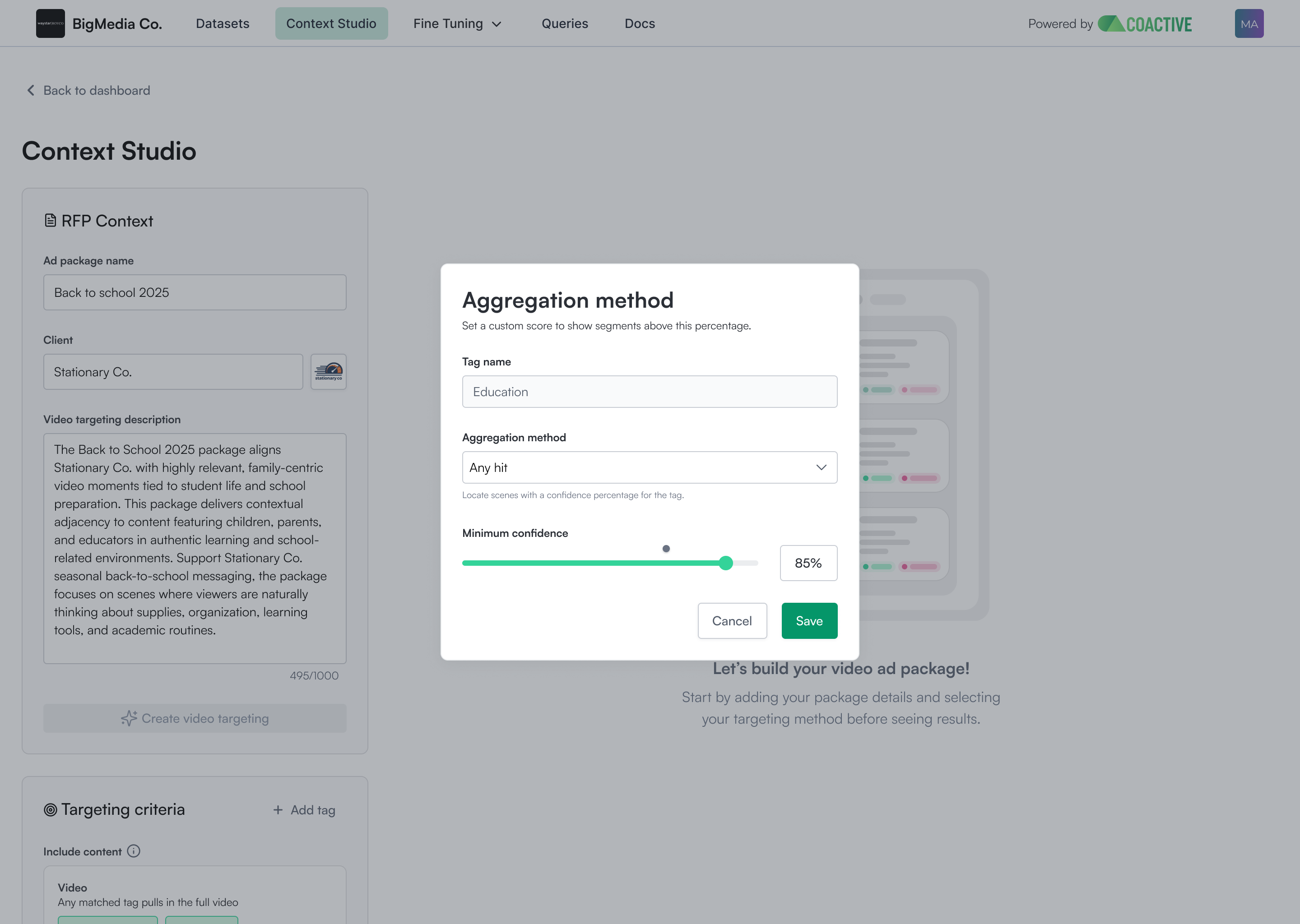 Aggregation method modal